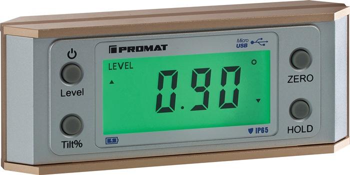 Inclinomètre numérique 0-90° PROMAT - Lecture 0,05° - IP65 avec surfaces d'appui en aluminium_0
