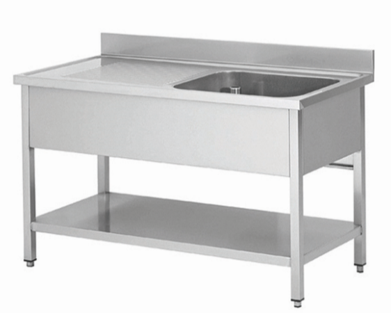 Plonge professionnel avec bac a droite 1000x600x850+100mm - THSTR106BR1_0