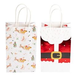 Sacs cadeau papier 2 décors 23x18,5cm conte de noel (96 unités) MESA BELLA - rouge papier 3701168965251_0