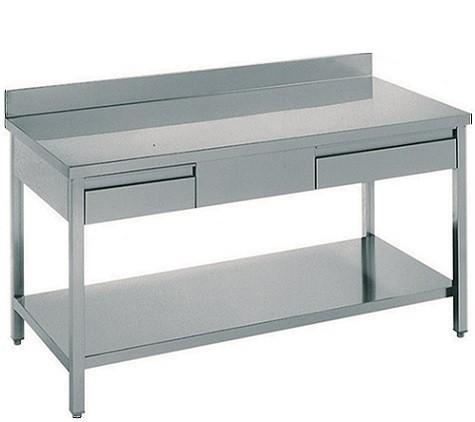 TABLE DÉMONTABLE INOX GAMME 700 À 2 TIROIRS_0