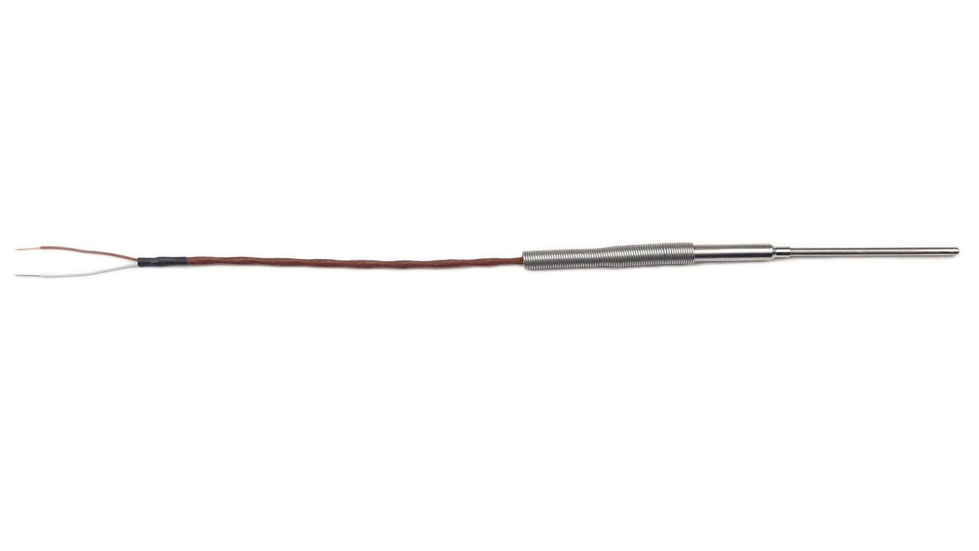 Thermocouple chemisé simple type T - câble Téflon PFA - Ø 3mm - L 100mm - câble 10m - tenue jusqu'à +800°C_0