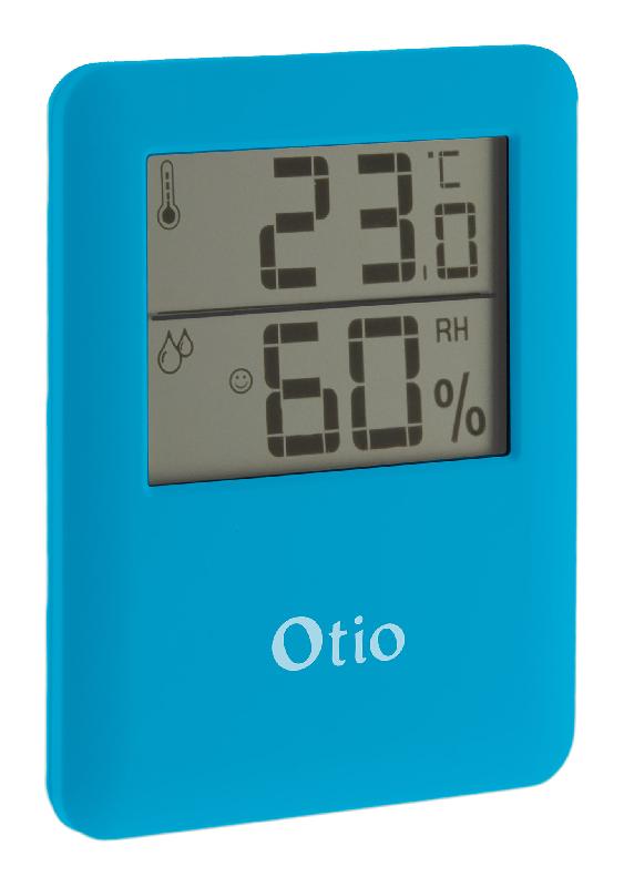 Thermomètre hygromètre digital intérieur bleu - Otio - fixation magnétique - écran LCD - indicateur de tendance_0