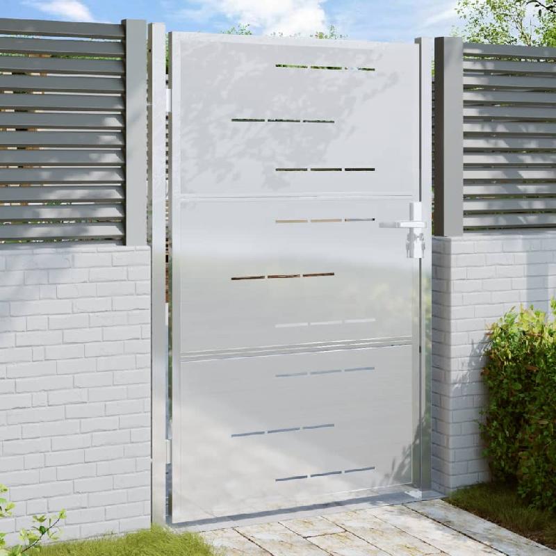 Vidaxl portail de jardin 100x150 cm acier inoxydable 376483_0