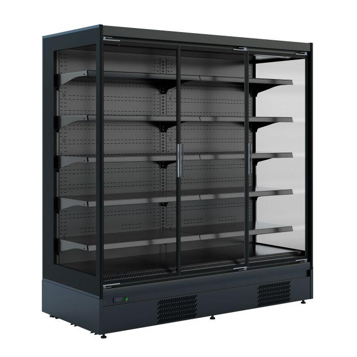 Vitrine murale libre service noir avec portes mike 1.3 - 7350.0065_0