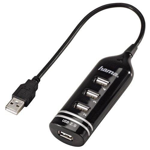 HAMA - 39776 - Hub 4 ports USB 2.0 - Alimenté par USB - Compatible Windows/Mac - Noir_0