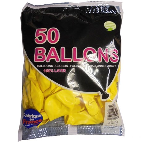 BALLON JAUNE 30 CM (VENDU PAR 50)