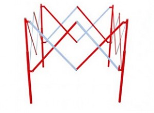 Barrière mobile extensible rouge - carré d'égout - sécurité_0