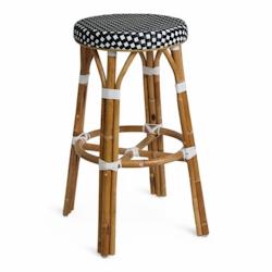 Bistromania Tabouret de bar ELYSEE - Rotin - Tressage Noir et Blanc - TE035_0