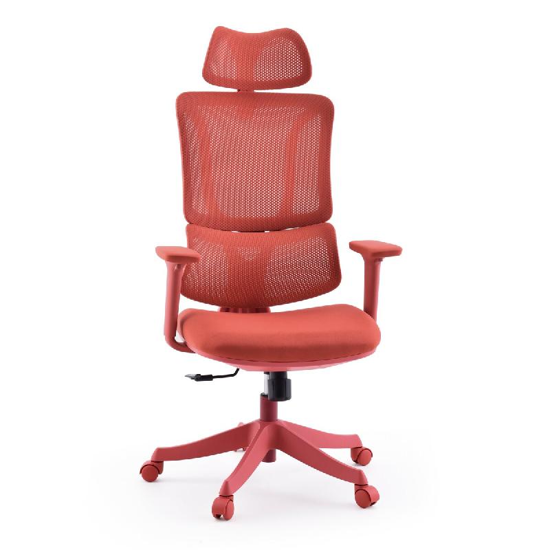 Chaise de bureau / Fauteuil pivotant Ergomy Colore 3D tissu maille / Assise tissu rouge mybuero - rouge polyester 670680_0
