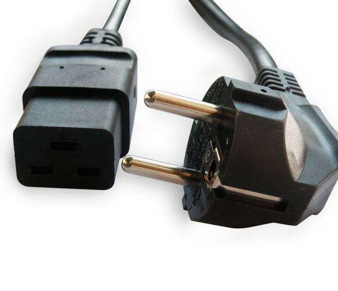 Cordon d'alimentation secteur - connecteur IEC19/C19 - schuko - noir - 2.5m_0