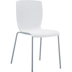 Décoshop26 - Chaise de cuisine ou véranda empilable pour intérieur ou extérieur assise en plastique blanc cadre en aluminium 10_0000973 - blanc 30_0