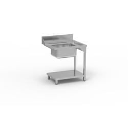 ERATOS Table De Prelavage Avec Bac 500X400X250 Aisi-304 18/10 - 800X750X850 - Avec Etagere - Accroche A Droite MP-80D - MP-80D_0