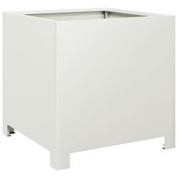 Helloshop26 - Jardinière bac lit surélevé plantes fleurs terrasse jardin 40 x 40 x 40 cm acier blanc 02_0037539 - 3000214258805_0