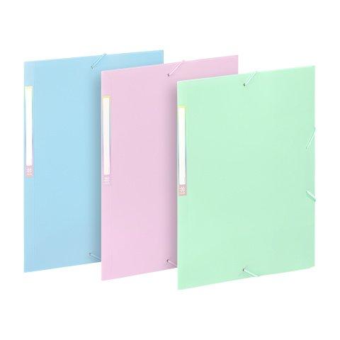 LOT DE 12 - CHEMISES À ÉLASTIQUES 3 RABATS A4 - RAINBOW PASTEL VIQUEL - COLORIS ASSORTIS - LOT DE 3