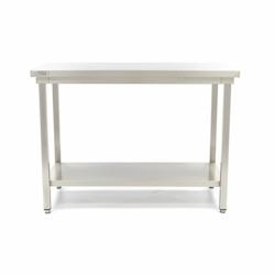 Maxima Table en acier inoxydable 120x70cm avec étagère - 8719632123071_0