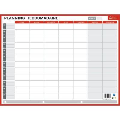 Planning rigide hebdomadaire et annuel 32x42 cm - effaçable, recto/verso avec grille 12 mois et horaire sur 7 jours_0