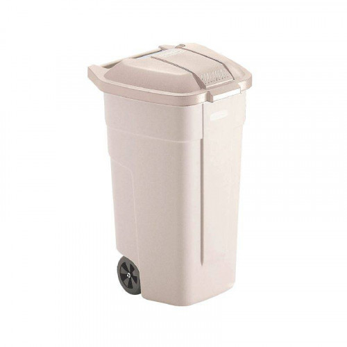 POUBELLE À ROULETTES PROFESSIONNELLE AVEC COUVERCLE BEIGE 100 L RUBBERMAID