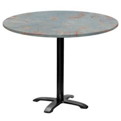 Restootab - Table ronde Ø110cm - modèle Bazila gris rouille - gris TB-BZ4-R110M-GR.ROU_0