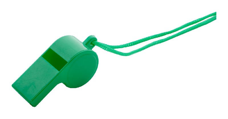 Sifflet avec cordelette assortie - Couleur verte - Poids 4,7 g_0