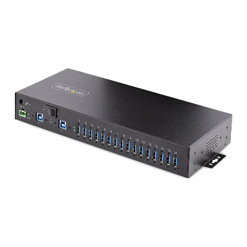 StarTech.Com Hub USB 3.0 industriel à 16 ports 5 Gbit/s en métal, montage DIN/surface/rack, protection ESD - 65030894999_0