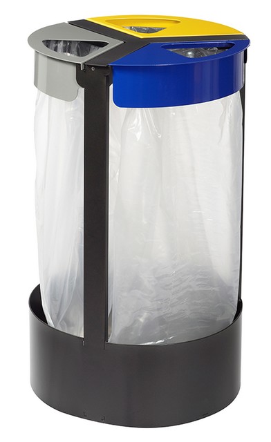 Support sacs tri sélectif Citwin 3 flux - Acier poudré anti-UV - 3 x 45L_0