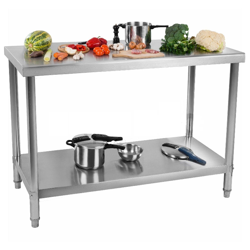 Table en inox avec étagère 100x60 cm_0