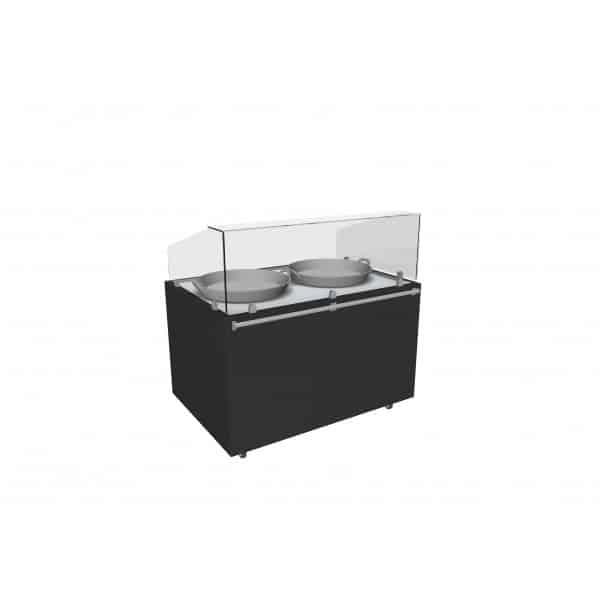 Vitrine à plats cuisinés service traditionnel 2 poêlons 2 x 2.25 kw L 1450 x P 1000 x H 860/1310 mm (type de produit: Vitre avant droite)_0