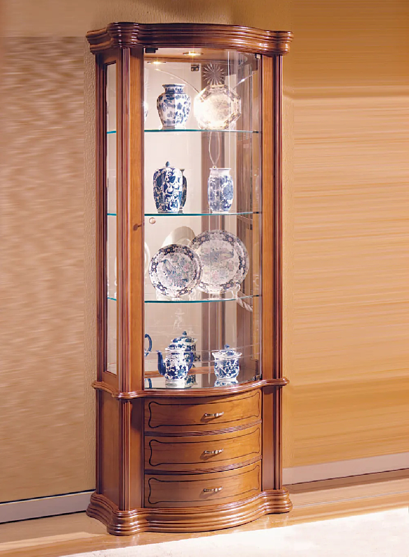 Vitrine en bois trois tiroirs dv25va - merisier_0