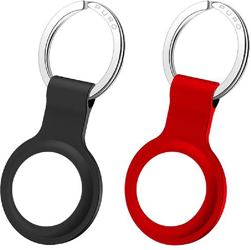 PACK DE 2 PROTECTIONS POUR AIRTAG NOIR ET ROUGE PURO_0