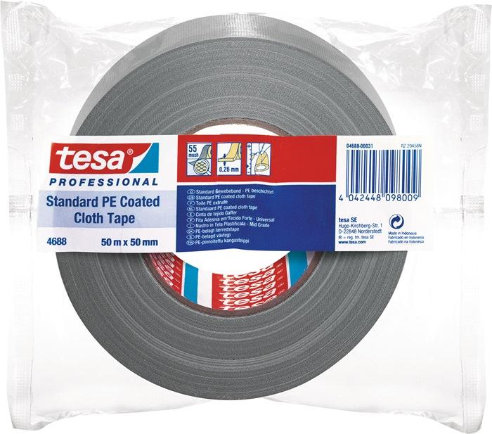 Adhésif toilé tesaband® Standard 4688 argenté mat longueur 50 m largeur 50 mm rouleau TESA_0