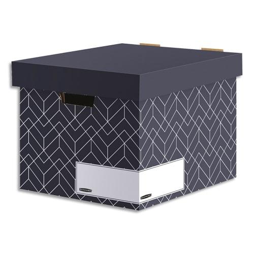 Bankers Box - Caisse archives heavy duty en carton recyclé, montage manuel, coloris gris ardoise_0