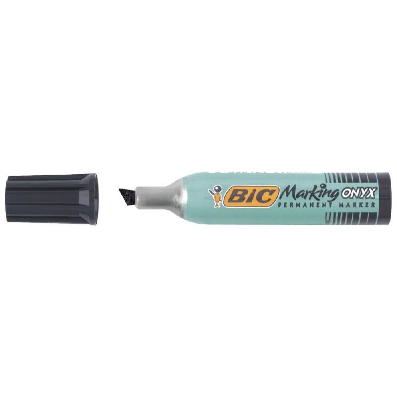 BIC MARQUEUR PERMANENT BIC ONYX MARKER 1481 - POINTE BISEAUTÉE - NOIR - PETIT MODÈLE (PRIX UNITAIRE)