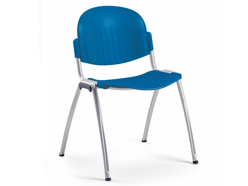 Chaise d'accueil Jinko - assise et dossier en polypropylène - structure en acier - modèle empilable_0