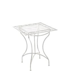 Décoshop26 - Table de jardin terrasse balcon design rustique en fer forgé blanc vieilli 10_0003813 - blanc 3000251782578_0