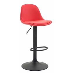 Décoshop26 - Tabouret de bar avec repose-pieds design moderne en synthétique rouge pieds en métal noir mat 10_0000852 - noir 3000729569601_0