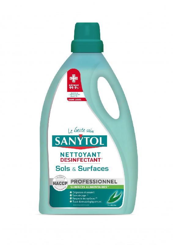 Désinfectant professionnel SANYTOL - sols et surfaces - 5 L - détruit 99,9% des bactéries, virus et champignons_0