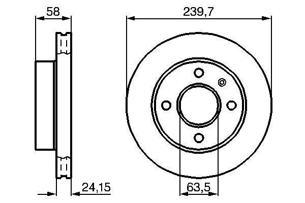 Disque de frein Bosch 0986478148 - ventilé de l'intérieur - côté avant - boîte de 2 disques_0