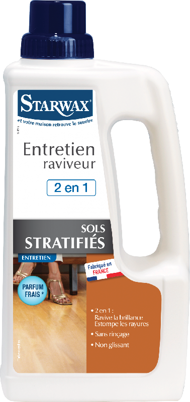 Entretien raviveur tous parquets et sols stratifiés - 1L - STARWAX - Estompe les rayures, sans rinçage, non glissant_0