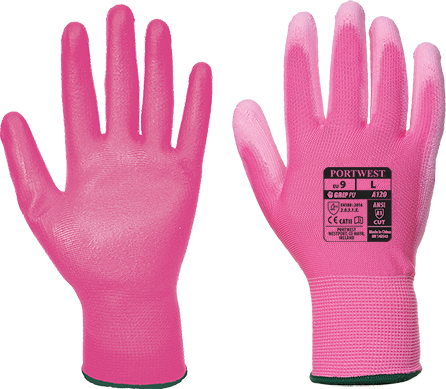 Gant anti-coupures enduit PU rose A120, taille XS - résistance à l'abrasion et à la déchirure_0