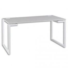 GAUTIER TABLE D'APPOINT GRIS, 2 PASSE-CÂBLES SUR PLAN BOIS, SUNDAY 120X73X60CM