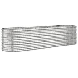 Helloshop26 - Jardinière bac lit surélevé plantes fleurs terrasse jardin de jardin acier enduit de poudre argenté Argent 02_0039720 - 3000218550684_0