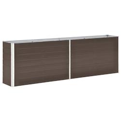 Helloshop26 - Jardinière lit surélevé plantes fleurs jardin acier galvanisé 240 x 40 x 77 cm marron 02_0001101 - 3000074601537_0