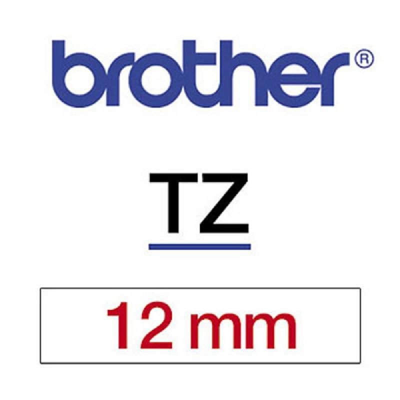 P-TOUCH RUBAN TITREUSE BROTHER - TZE - ÉCRITURE ROUGE / FOND BLANC - 12 MM X 8 M - MODÈLE TZE-232