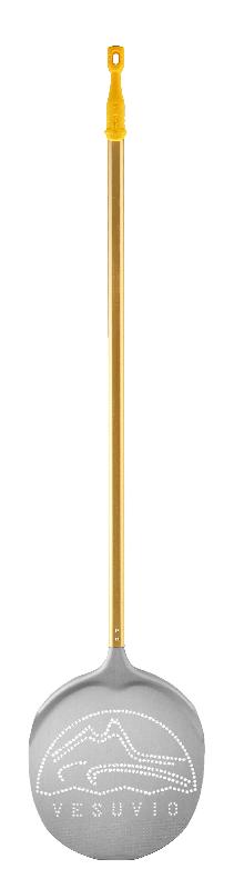 Pelle à enfourner perforée Vesuvio - Ø 33 cm - Alliage aluminium - H. 135 cm - Made in Italia_0