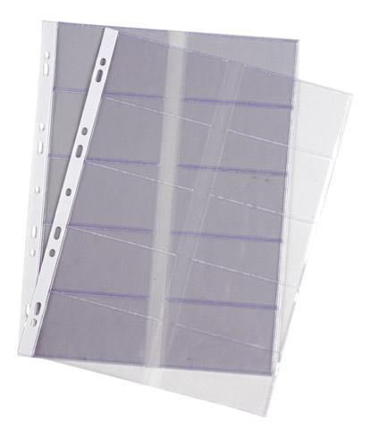 POCHETTES PERFORÉES OXFORD A4 POUR CARTES DE VISITE PVC LISSE 10/100E - PAQUET DE 10