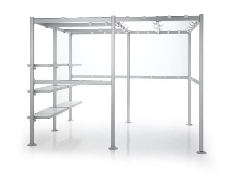 Portique à viande sur mesure en aluminium - avec ou sans étagère - meuble inox avec rail et palan_1