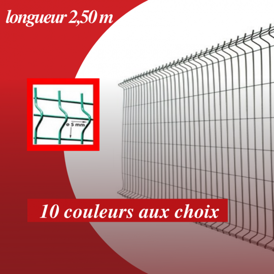 Pr0,83f5 - clôture grillagée - panneau rigide 0,83 m fil 5/5 mm - l250xh83 cm / 8.80 kg_0