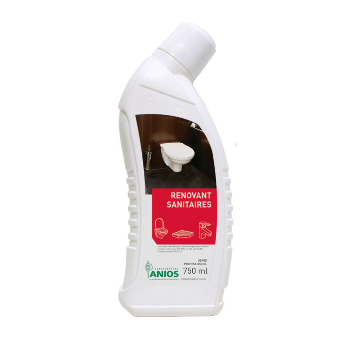 Rénovant détergent et anticalcaire pour sanitaires - ANIOS : pour carrelage, robinetterie, surfaces dures résistantes aux acides_0