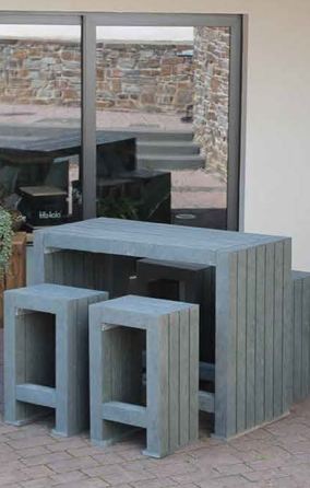 Table bar robuste et stable pour l'extérieur - plastique recyclé - Longueur 150 cm - ADS EQUIPEMENTS EURL_0