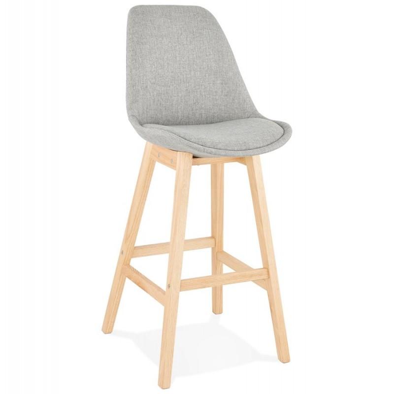 Tabouret de bar scandinave Diana 112 cm gris - Paris Prix - Bois & Tissu - Compatible table haute 100-115 cm_0